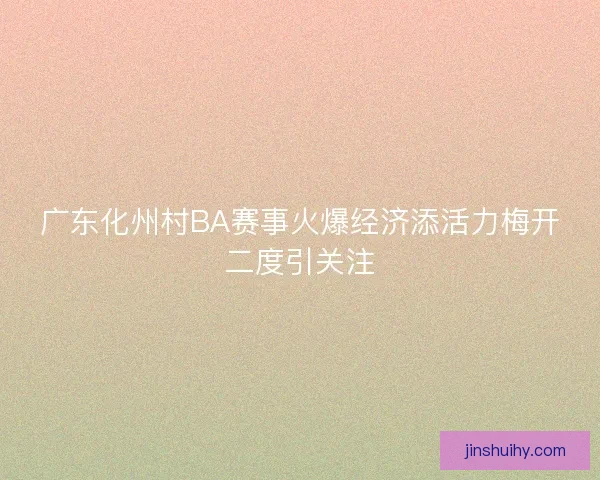 广东化州村BA赛事火爆经济添活力梅开二度引关注